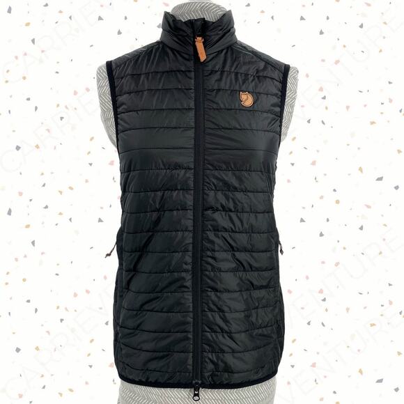 Fjallraven Jackets & Blazers - Fjallraven Abisko Padded Vest Solid Black Lightweight Zip Puffer Hiking Layer XS